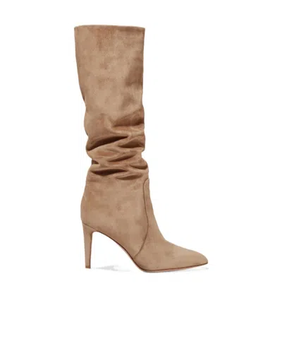 Gianvito Rossi Suede Knee Boots In Brown