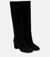 Gianvito Rossi Piper Crystal Suede Over-the-knee Boots In Black