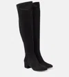 Gianvito Rossi Woman Knee Boots Dark Brown Size 11 Soft Leather In Schwarz