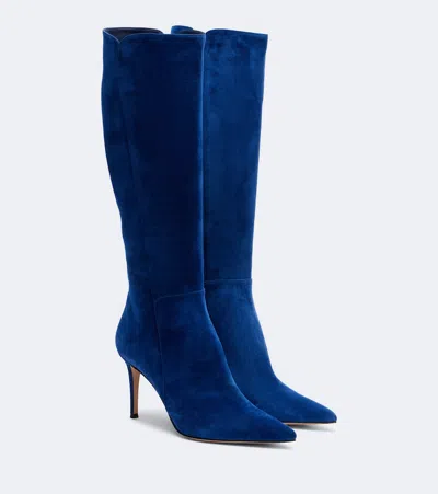 Gianvito Rossi Suede Knee-high Boots In Blue