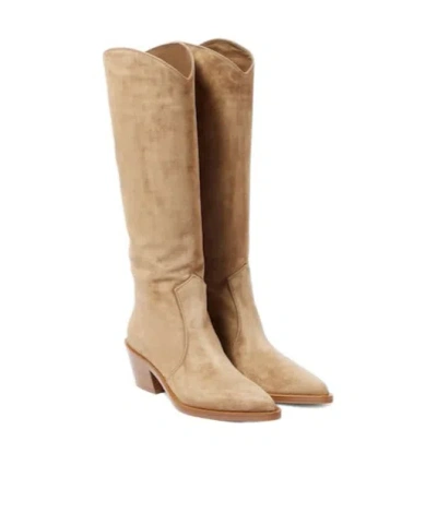 Gianvito Rossi Suede Knee-high Boots In Brown