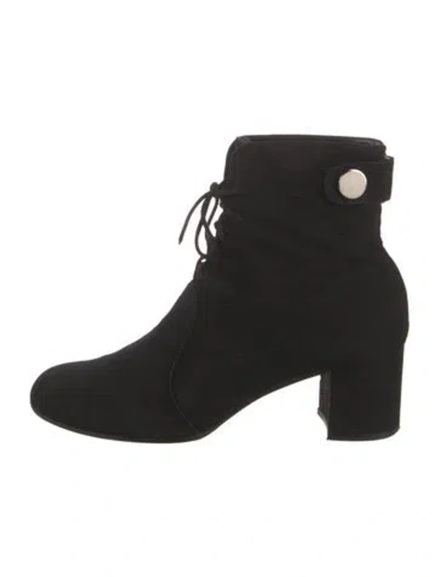 Pre-owned Gianvito Rossi Suede Lace-up Boots In Black