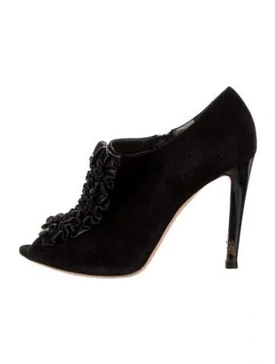 Pre-owned Gianvito Rossi Suede Lace-up Boots In Black