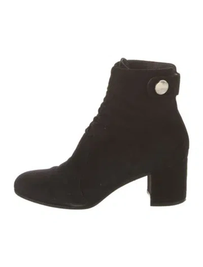 Pre-owned Gianvito Rossi Suede Lace-up Boots In Black