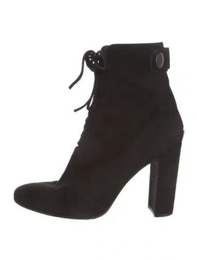 Pre-owned Gianvito Rossi Suede Lace-up Boots In Black