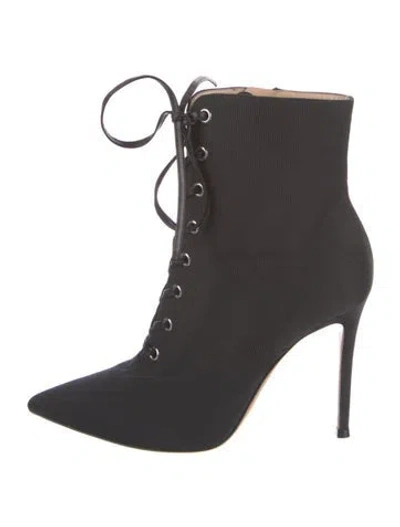 Pre-owned Gianvito Rossi Suede Lace-up Boots In Black