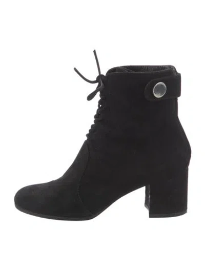 Pre-owned Gianvito Rossi Suede Lace-up Boots In Black