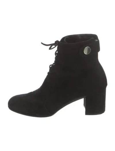 Pre-owned Gianvito Rossi Suede Lace-up Boots In Black