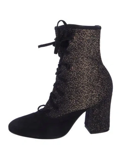 Pre-owned Gianvito Rossi Suede Lace-up Boots In Blue