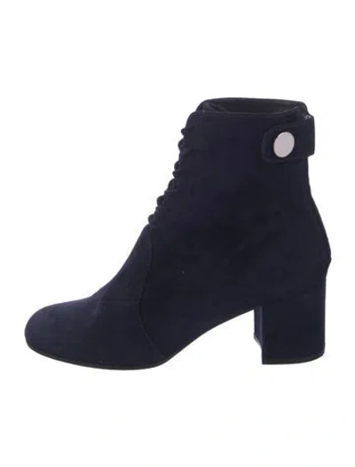 Pre-owned Gianvito Rossi Suede Lace-up Boots In Blue