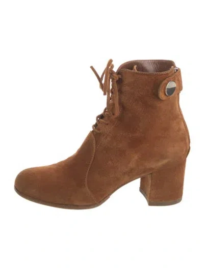 Pre-owned Gianvito Rossi Suede Lace-up Boots In Brown