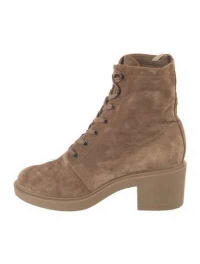 Pre-owned Gianvito Rossi Suede Lace-up Boots In Brown