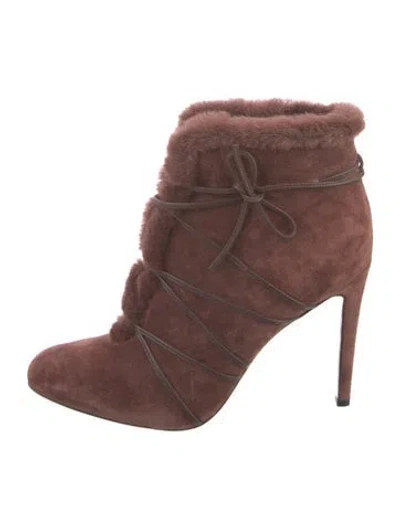 Pre-owned Gianvito Rossi Suede Lace-up Boots In Neutral