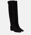 Gianvito Rossi Suede Leather Knee-high Boots In Black