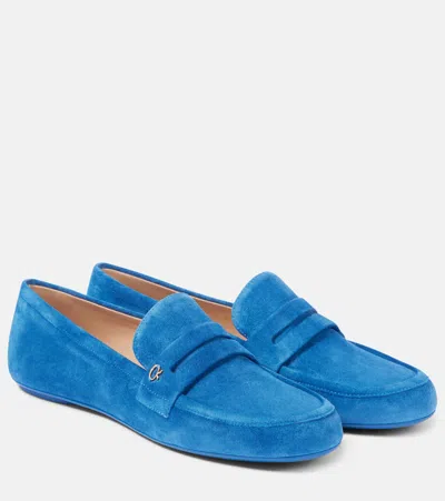 Gianvito Rossi Loafers Aus Veloursleder In Blau