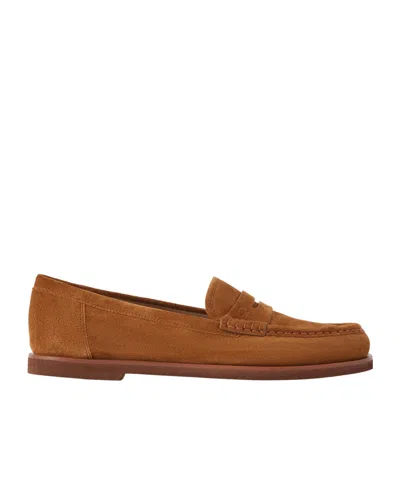 Gianvito Rossi Suede Loafers In Brown