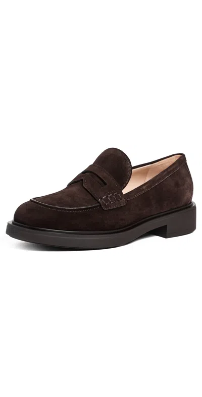 Gianvito Rossi Suede Loafers Moka