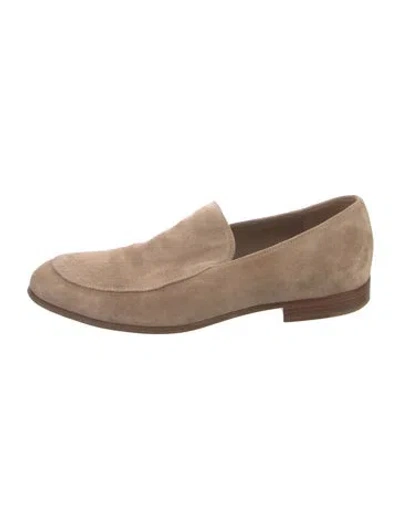Pre-owned Gianvito Rossi Suede Loafers In Neutral