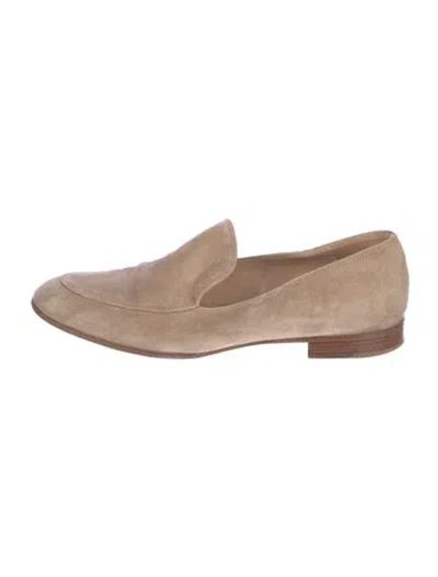 Pre-owned Gianvito Rossi Suede Loafers In Neutral