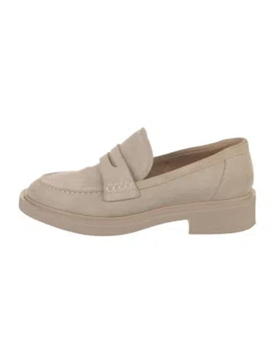 Pre-owned Gianvito Rossi Suede Loafers In Neutrals