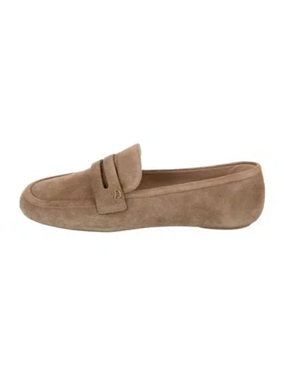 Pre-owned Gianvito Rossi Suede Loafers W/ Tags In Neutral