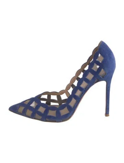 Pre-owned Gianvito Rossi Suede Mesh Accents Pumps