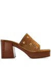 Gianvito Rossi Grommet-embellished Suede Platform Sandals In 褐色