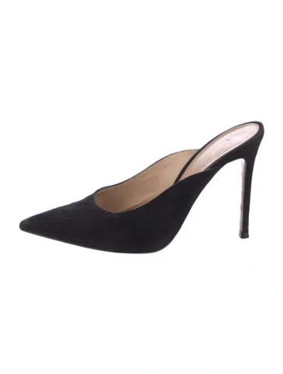 Pre-owned Gianvito Rossi Suede Mules In Black