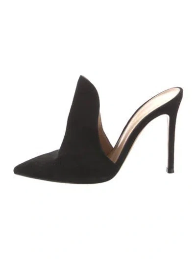 Pre-owned Gianvito Rossi Suede Mules In Black