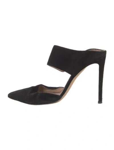 Pre-owned Gianvito Rossi Suede Mules In Black