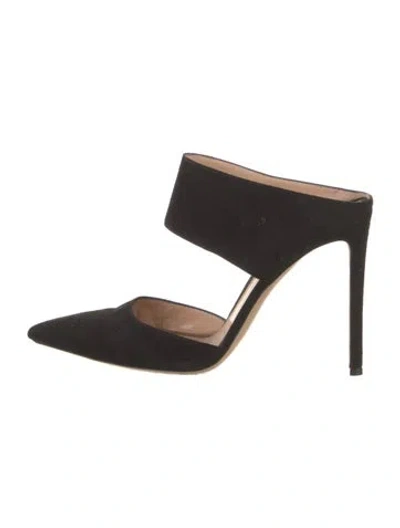 Pre-owned Gianvito Rossi Suede Mules In Black