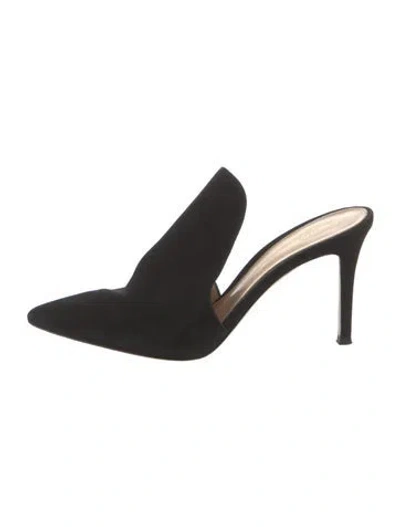 Pre-owned Gianvito Rossi Suede Mules In Black