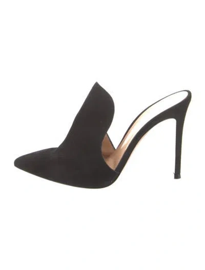 Pre-owned Gianvito Rossi Suede Mules In Black