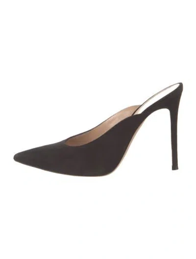 Pre-owned Gianvito Rossi Suede Mules In Black