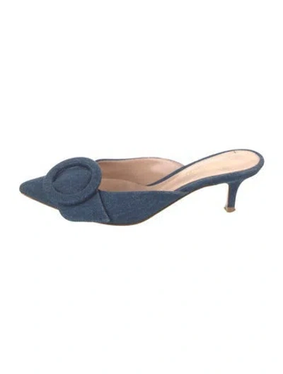 Pre-owned Gianvito Rossi Suede Mules In Blue