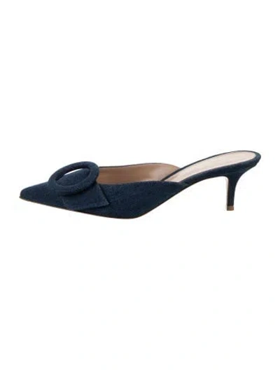 Pre-owned Gianvito Rossi Suede Mules In Blue