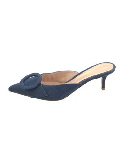 Pre-owned Gianvito Rossi Suede Mules In Blue