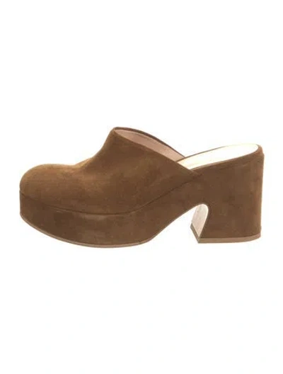 Pre-owned Gianvito Rossi Suede Mules In Brown