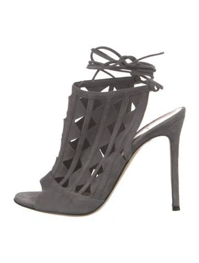 Pre-owned Gianvito Rossi Suede Mules In Gray