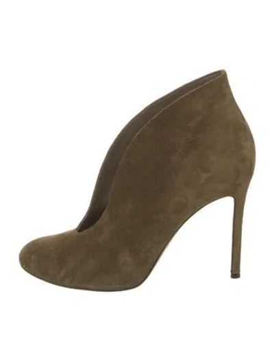 Pre-owned Gianvito Rossi Suede Mules In Green