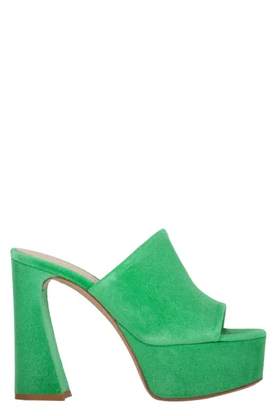 Gianvito Rossi Suede Mules In Green