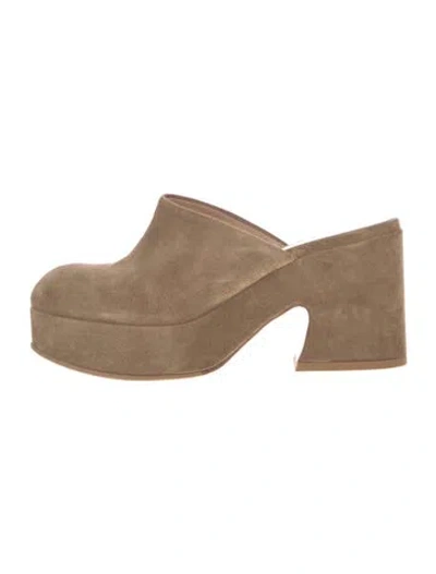 Pre-owned Gianvito Rossi Suede Mules In Neutral