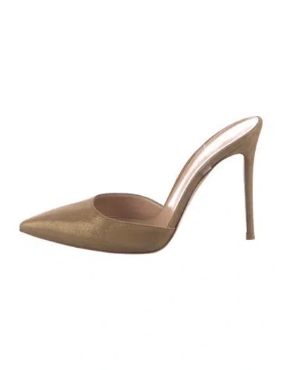 Pre-owned Gianvito Rossi Suede Mules In Neutral