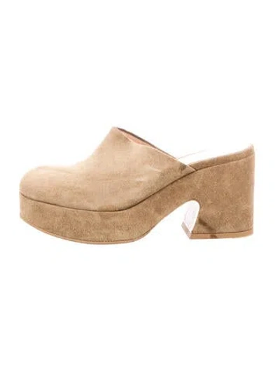 Pre-owned Gianvito Rossi Suede Mules In Neutral