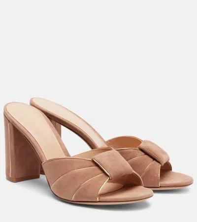 Gianvito Rossi Suede Mules In Pink