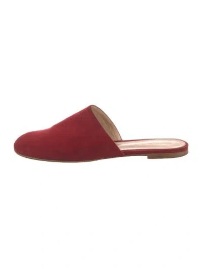 Pre-owned Gianvito Rossi Suede Mules In Red
