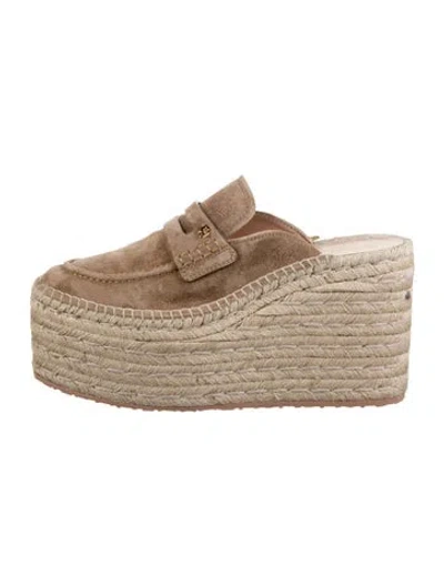 Pre-owned Gianvito Rossi Suede Mules W/ Tags In Neutrals