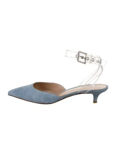 Pre-owned Gianvito Rossi Suede Mules In White