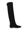 Gianvito Rossi Suede Over-the-knee Boots In Black