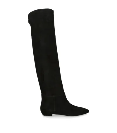 Gianvito Rossi Suede Over-the-knee Boots In Black